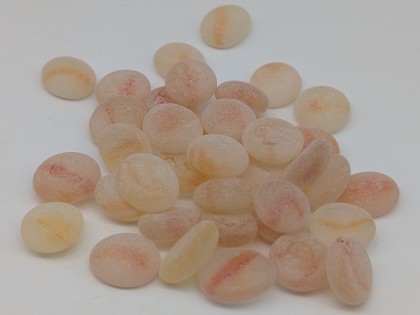 Preview: Glasnuggets orange gestreift gefrostet matt 15-17 mm/1 kg